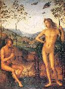 PERUGINO, Pietro Apollo and Marsyas oil